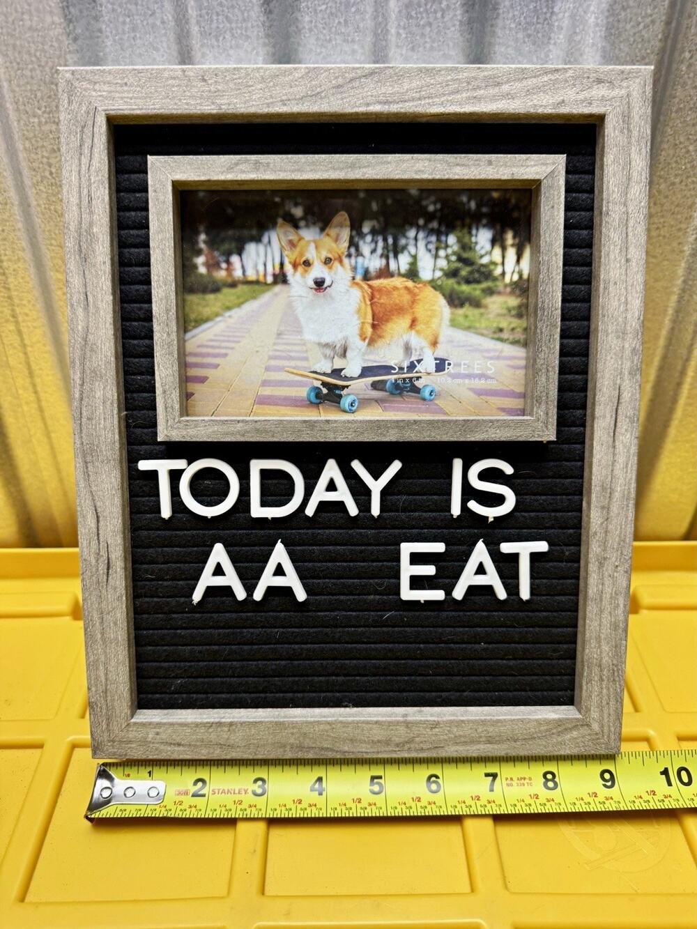 Six Trees Letter Board Photo Frame Shadow Box 10x12 Gray/Black 4x6 LB1001